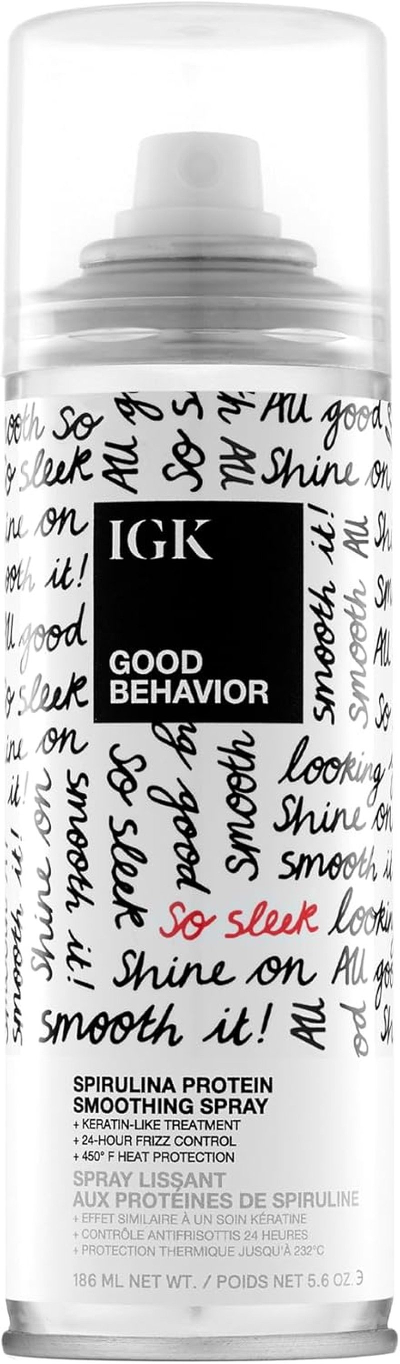 IGK GOOD BEHAVIOR Spirulina Protein Smoothing Spray | Keratin like Treatment + Frizz Control + Heat Protectant | Vegan + Cruelty Free | 5.6 Oz