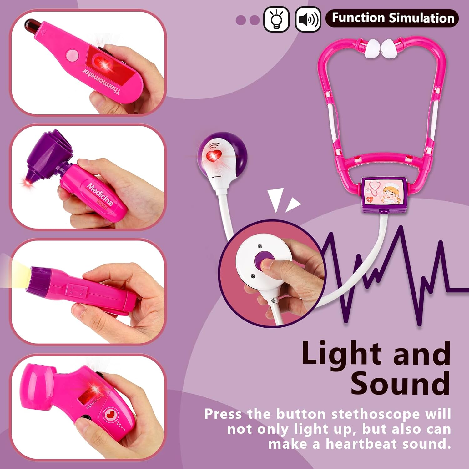 HERSITY Veterinarian Play Set Doctor Case Children from 3 Years, Doctor Role Play Veterinary Case with Plush Dog Doctor Toy, Children'S Toy Gifts for Girls Boys 4 5 6 Years Birthday