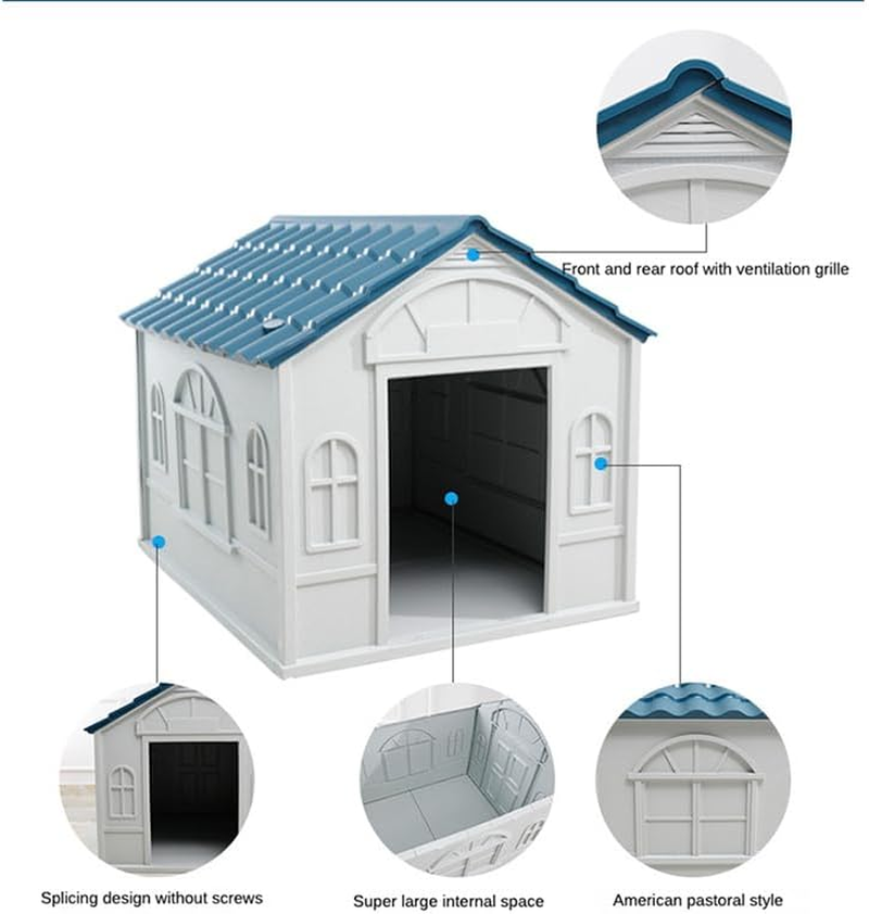Outdoor Indoor Dog Kennel Plastic Puppy Pet House Weatherproof M11 image number 4