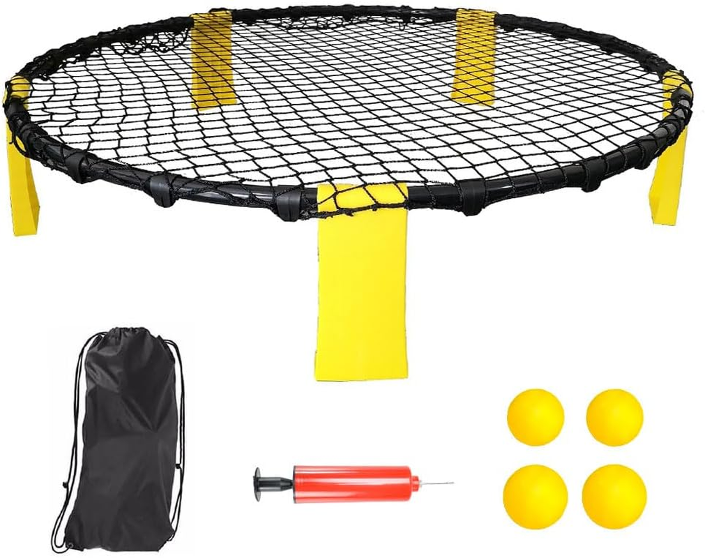 ALSTON Portable Outdoor Spikeball Roundnet Game Set Team Beach Ball Game Bouncer Toy with Carrying Bag Net and 3 Balls Played Indoor Outdoor Lawn Beach Tailgating