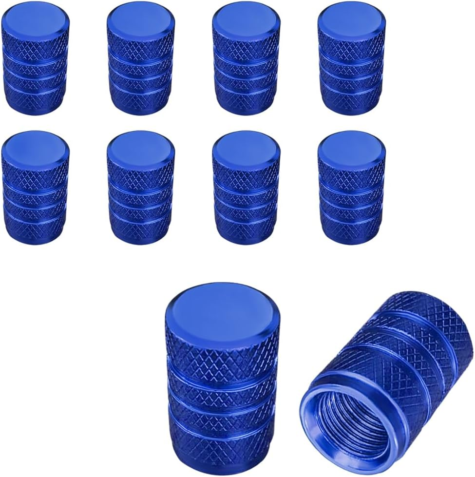 Ziciner 10 PCS Car Tire Valve Stem Caps, Aluminum Tire Air Cap Set, Dust Proof & Corrosion Resistant Stem Covers, Universal Car Accessories for SUV Bike Bicycle Truck Motorcycle (Black)