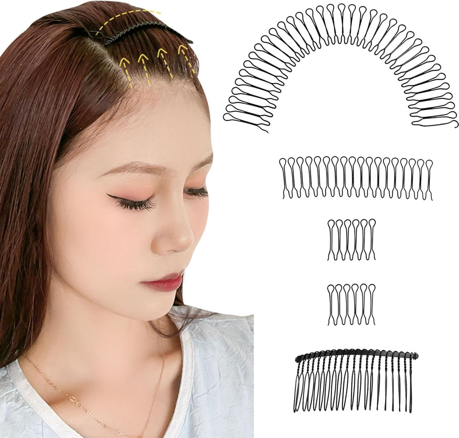 U Shape Hair Finishing Fixer Comb - Invisible Hair Fixer U Pin - Decorative Hair Updo Styling Tool for Women & Girls Hairstyle, Hair Accessories Hair Combs image number 6