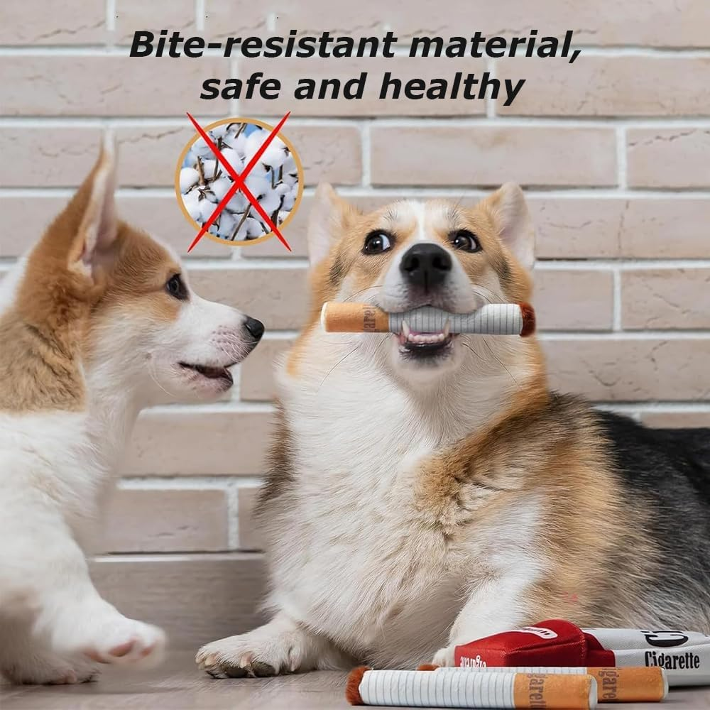 Funny Cigarettes Dog Toy,3 Pcs Giggle Puff Stick Toys,Gnawing Toy,Simulation Cigarette Case,Dog Vocalization Toy,For Small, Medium, Large Dogs image number 2