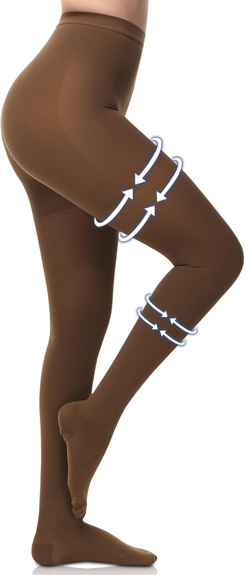 Beister Medical Compression Pantyhose for Women & Men, Opaque Closed Toe 20-30Mmhg Graduated Support Tight, Waist High Compression Circulation Leggings for Varicose Veins, Edema, Flight, DVT