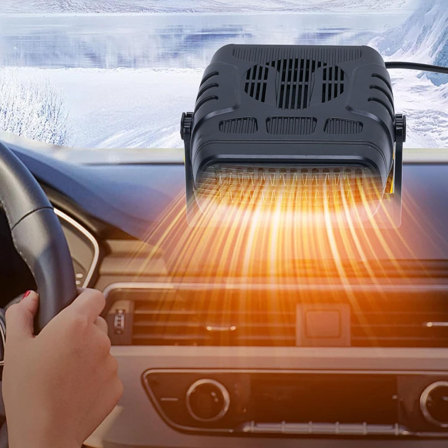 Bewinner 30W Monocrystalline Solar Panel Heater with Battery Box, Portable Outdoor Space Heater for Car Pet House Camping and Drying Use Energy Efficient Sun Power System image number 4