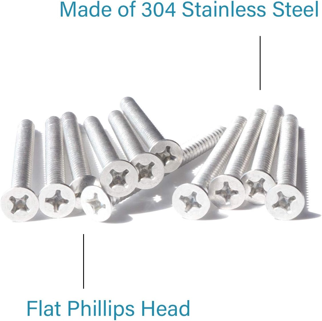 15Pcs #12 X 3 (75Mm) Stainless Flat Head Phillips Wood Screws 18-8 (304) Stainless Steel Countersunk Self Tapping Screws image number 4