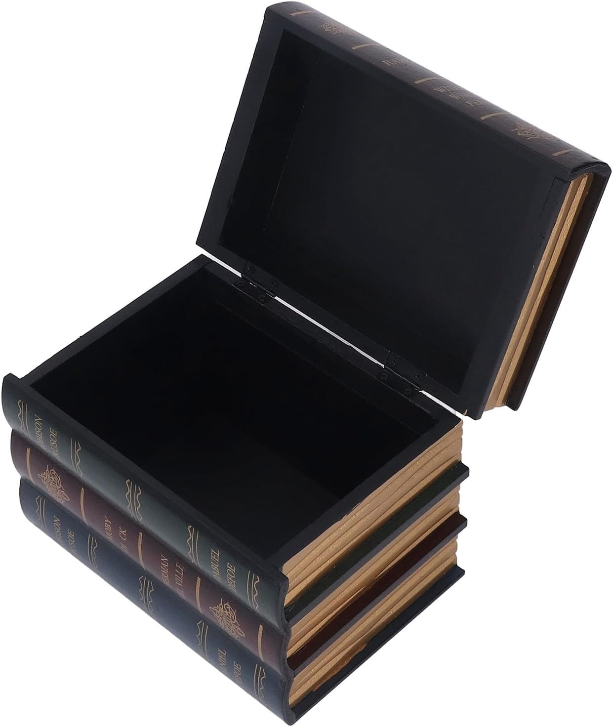 Vintage Style Book-Shaped Storage Box, Gold Shade, Decorative Home Accent image number 2