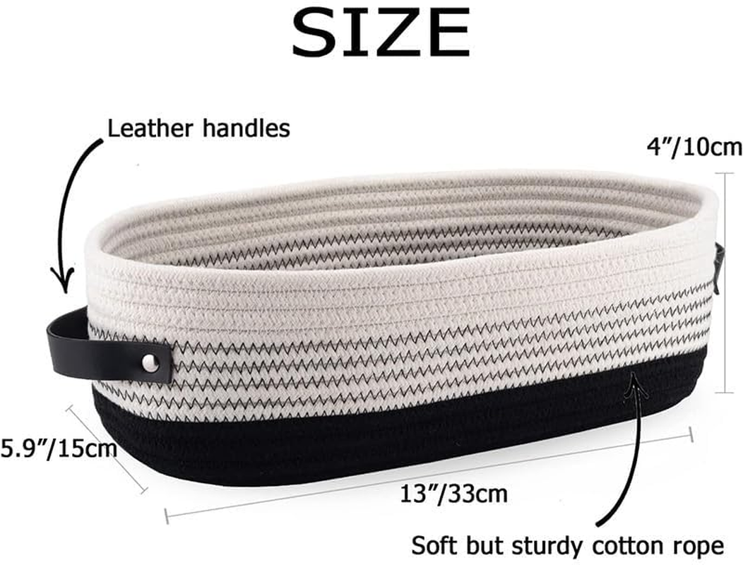3 Piece Set of Small Basket Cotton Rope Basket Woven Storage Basket for Kids Home Decoration, 100% Cotton Basket Organizer Tabletop Basket Container (Color Blocking)