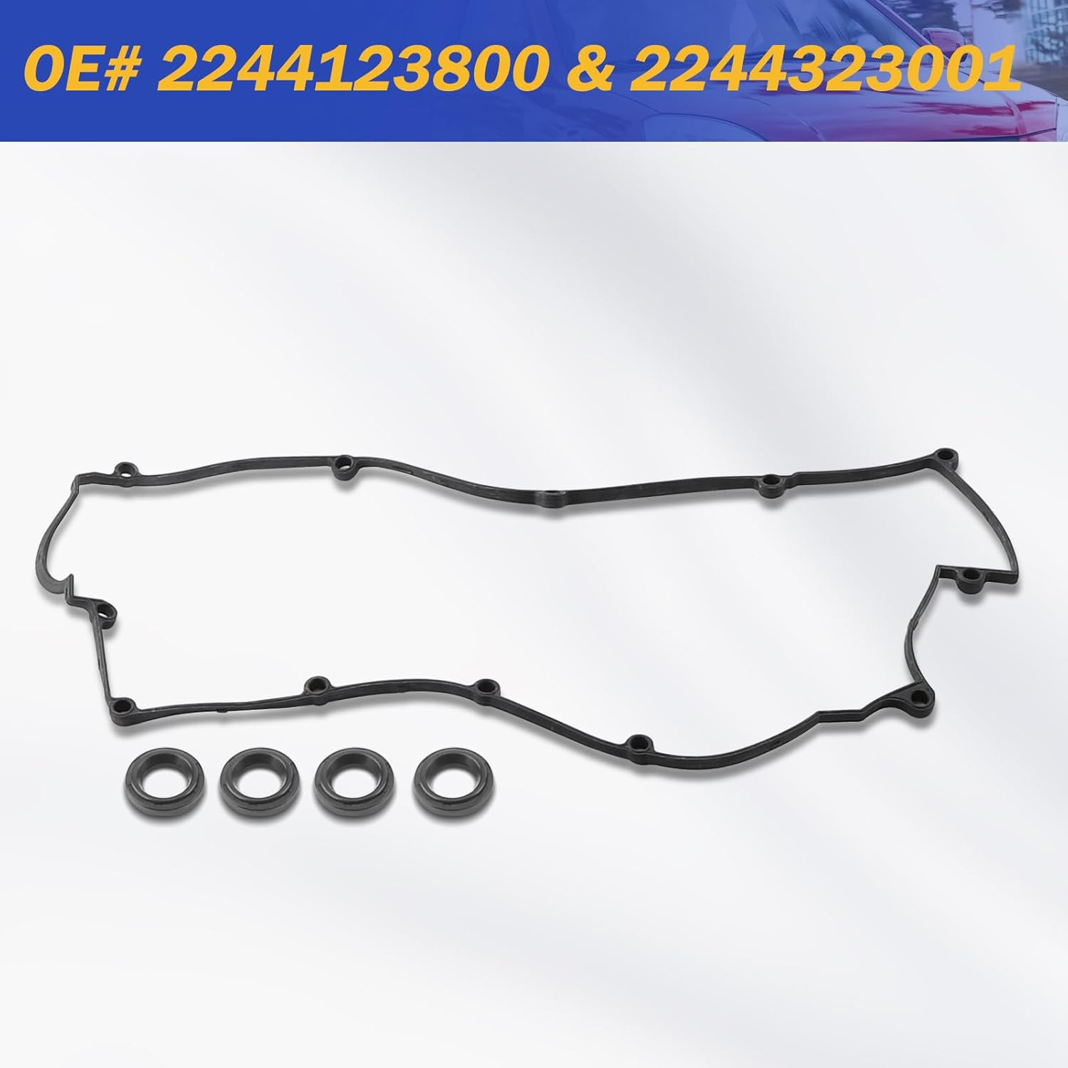 Valve Cover Gasket with Spark Plug Seals for Hyundai Elantra 03-12/Tiburon 03-08/For Tucson 05-09 for Kia Spectra 04-09/Spectra5 05-09/Sportage 05-10 2244123800 2244323001 image number 2