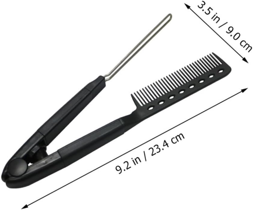 CLISPEED 1Pc Shaped Hair Straightening Comb Brush Tool for Effortless Hairstyling Compact and Lightweight Design for Travel and Daily Use Black image number 5