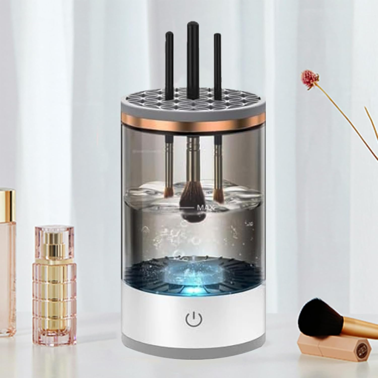 Makeup Brush Cleaner Machine, Upgraded Portable Electric Makeup Brush Cleaner Machine, Automatic Cosmetic Brush Cleaner for Quick & Efficient Cleaning, Suitable for All Brush Sizes(Midnight)