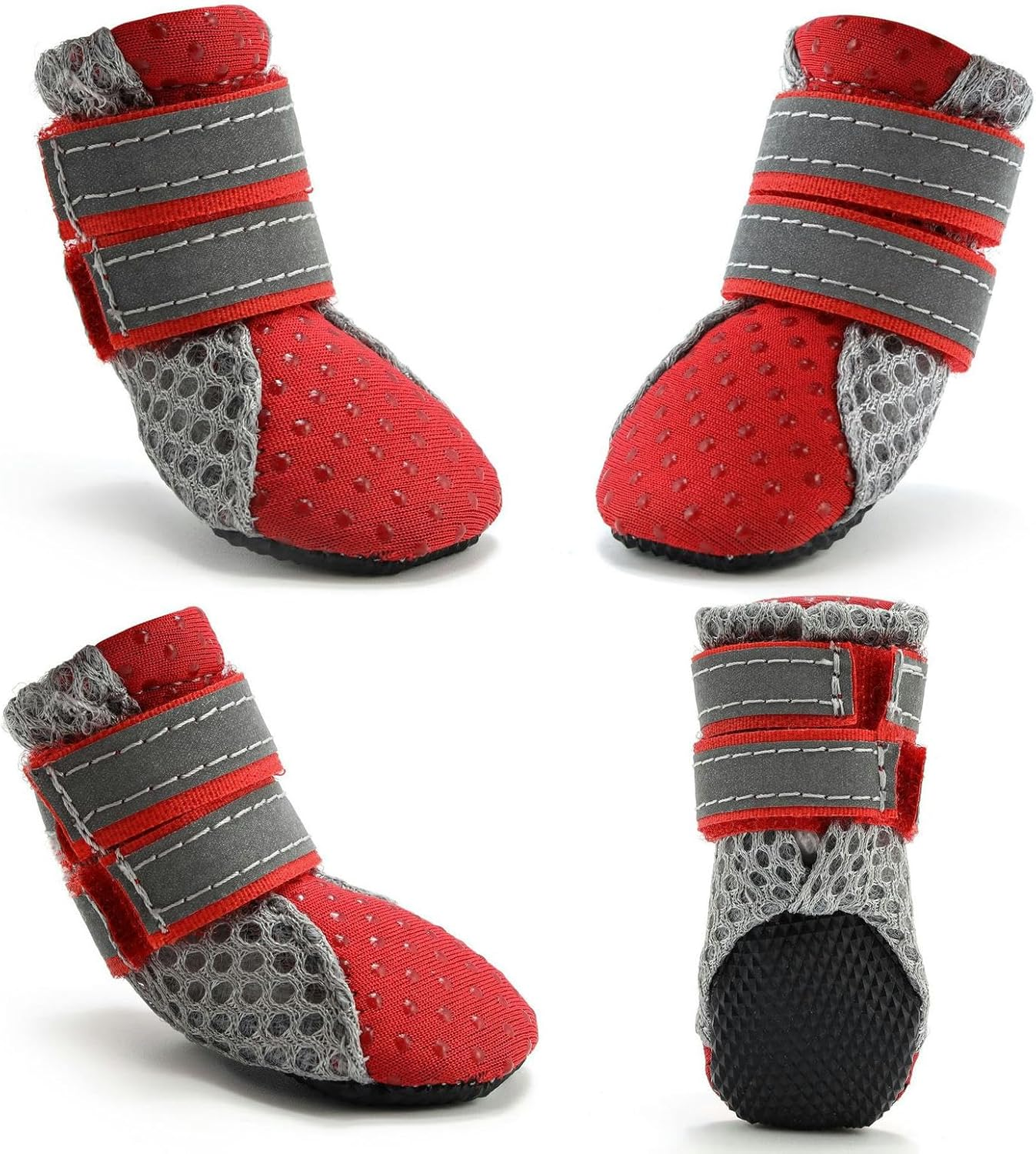 IUOUTG Summer Dog Shoes Mesh Dog Boots for Small Dogs Puppy Sandals Adjustable Dog Hiking Boots with Reflective Straps Cat Booties for Outdoor Pets Supplies image number 2