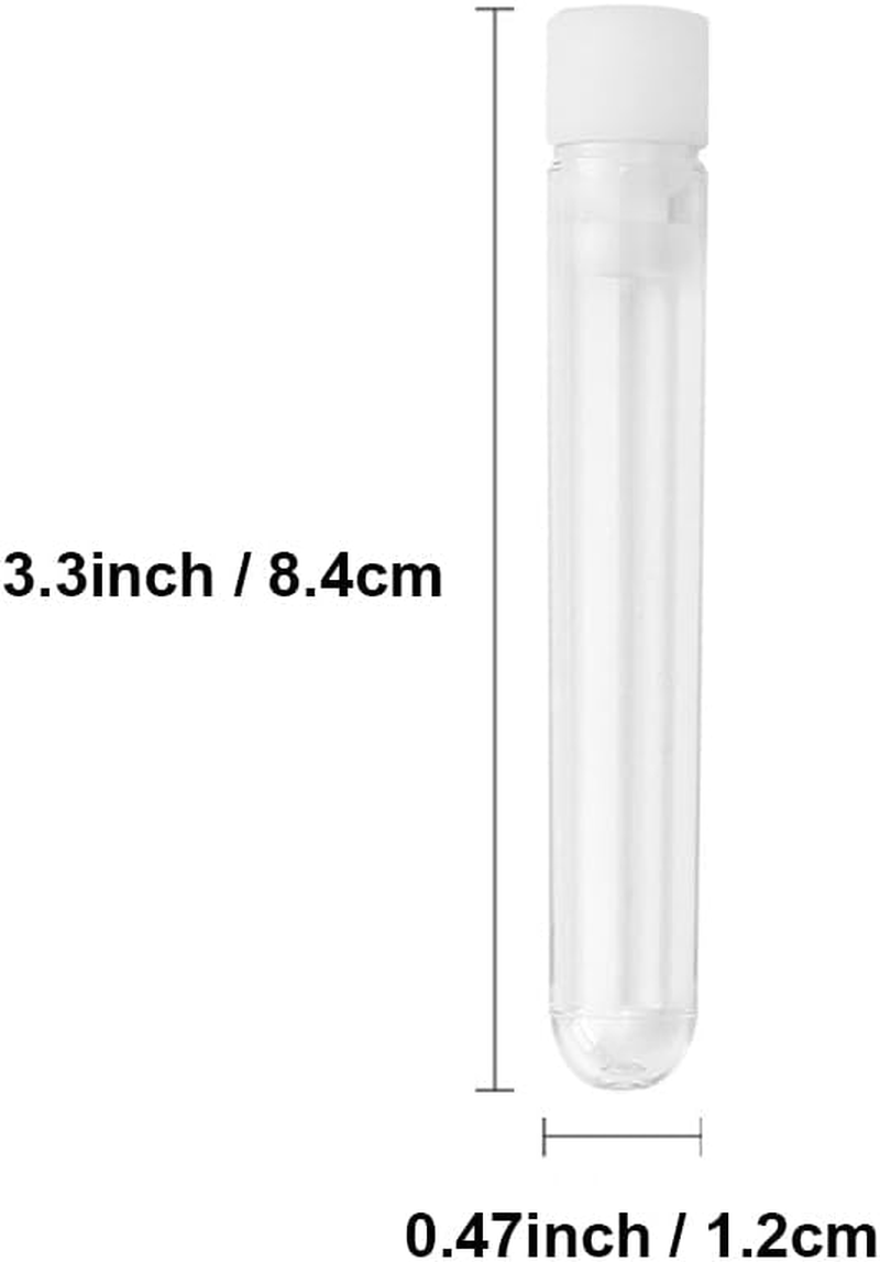 EOMECUIGAO 5Ml Clear Plastic Test Tubes 50Pcs with Push-Cap, 12 X 84Mm image number 2