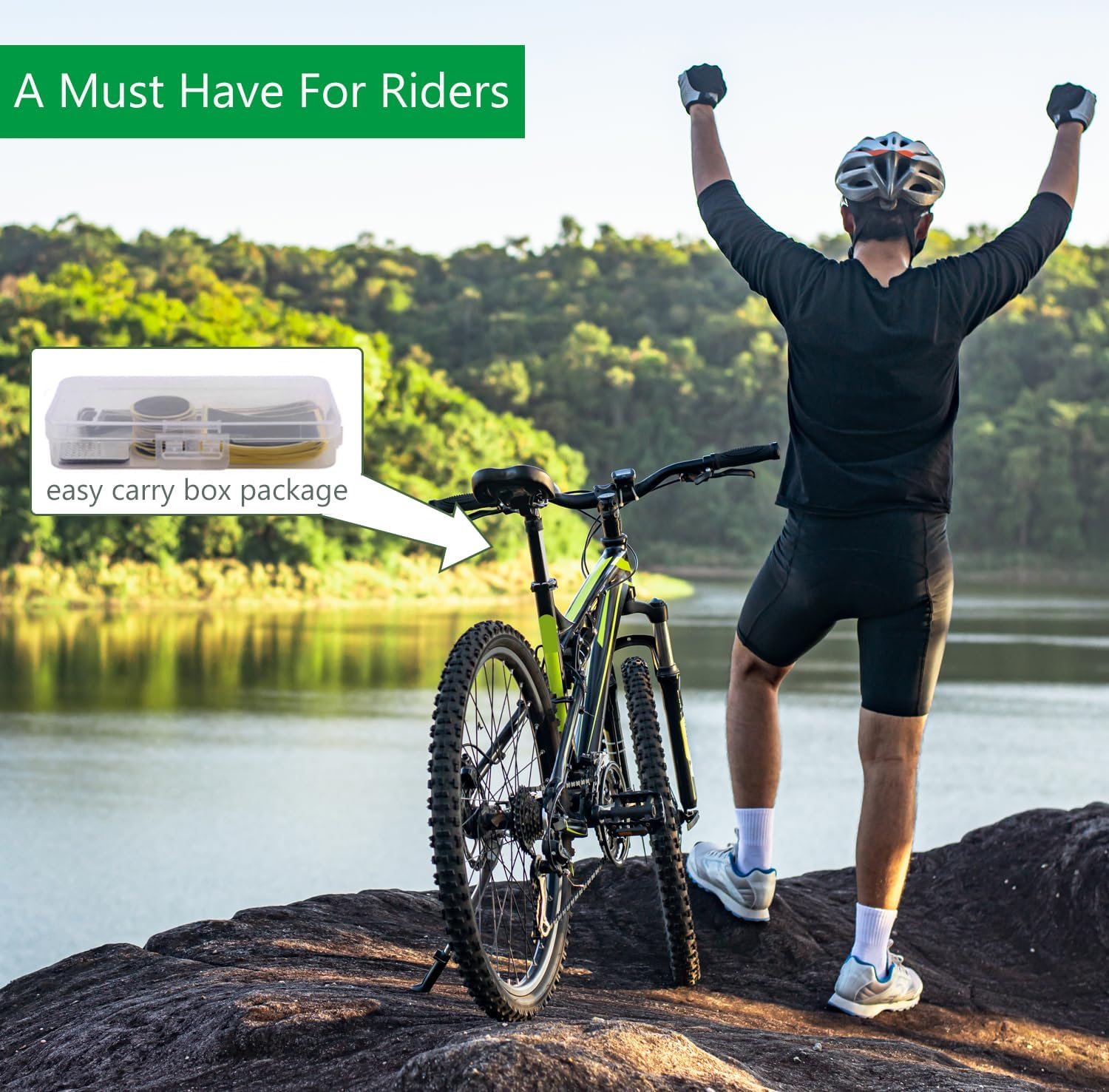 Reelau Bicycle Tire Repair Kit, 30 Pieces Bike Inner Tube Patch Kits Included with Glueless Bike Tube Patches,Metal Rasp, Metal Tire Levers, Portable Storage Box (30 Pieces) image number 5