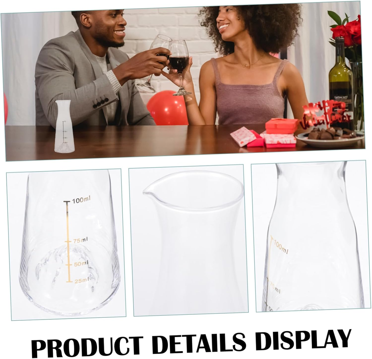 KICHOUSE Glass Wine Dispenser Fine Craftsmanship Decanter for Brandy Liquor Whisky Wine image number 4