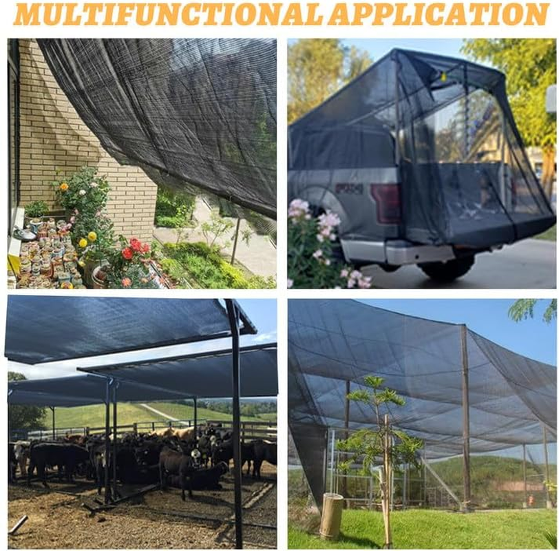 Cool Area 40% 10X12Ft Sunblock Shade Cloth Cover Mesh UV Resistant Net for Garden Flower Plant Greenhouse, Black image number 1