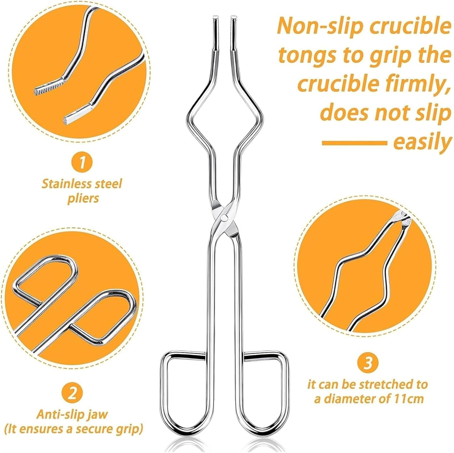 8 Pcs Graphite Crucible Ingot Mould Kit, Includes Crucible Tongs Gold Silver, and Copper Ingot Mold Stir Rod, for Metal Foundry Refining Jewelry Tool image number 6