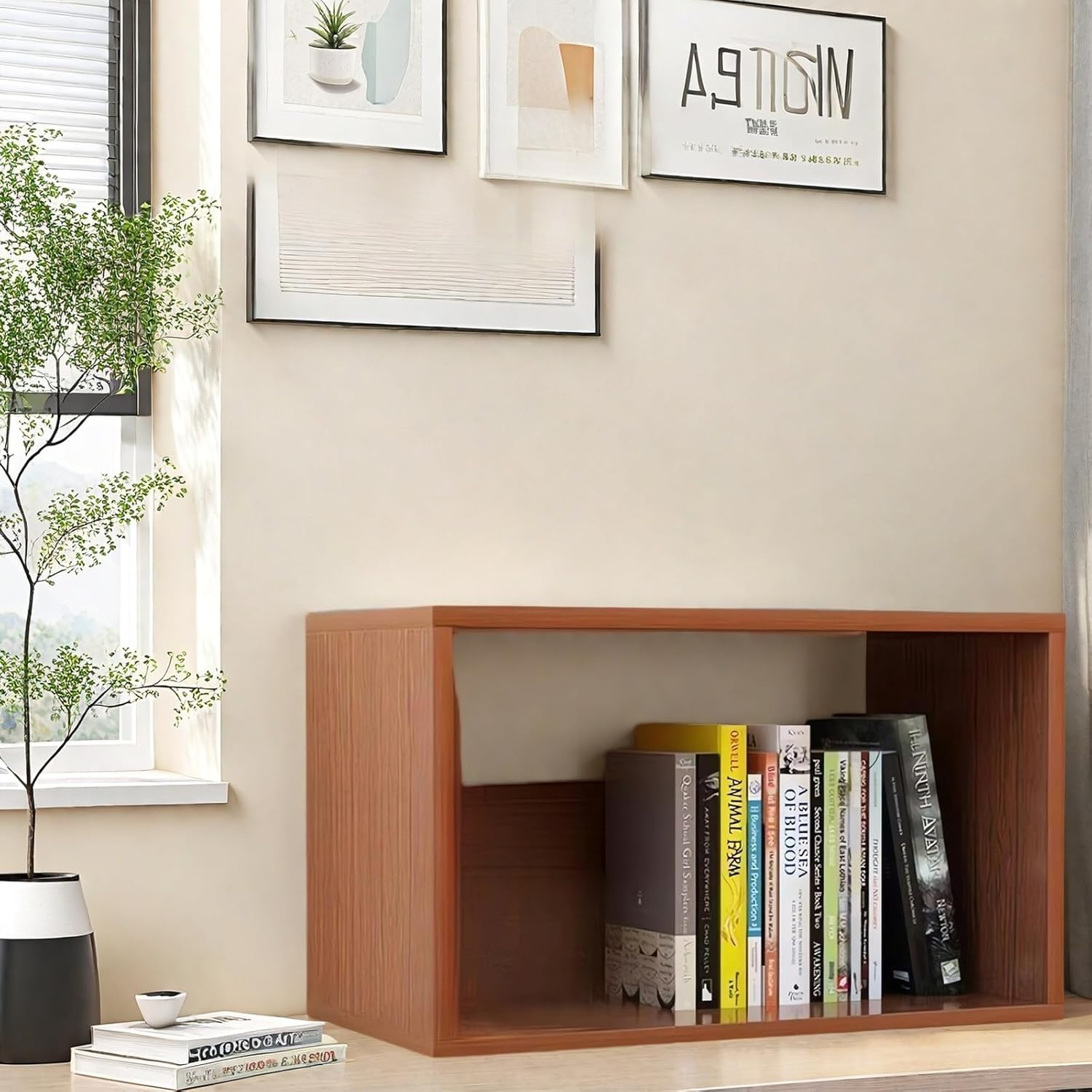 Modern Stackable Storage Cube Organiser, Bookshelf Display Unit, Bookcase A210 (White)