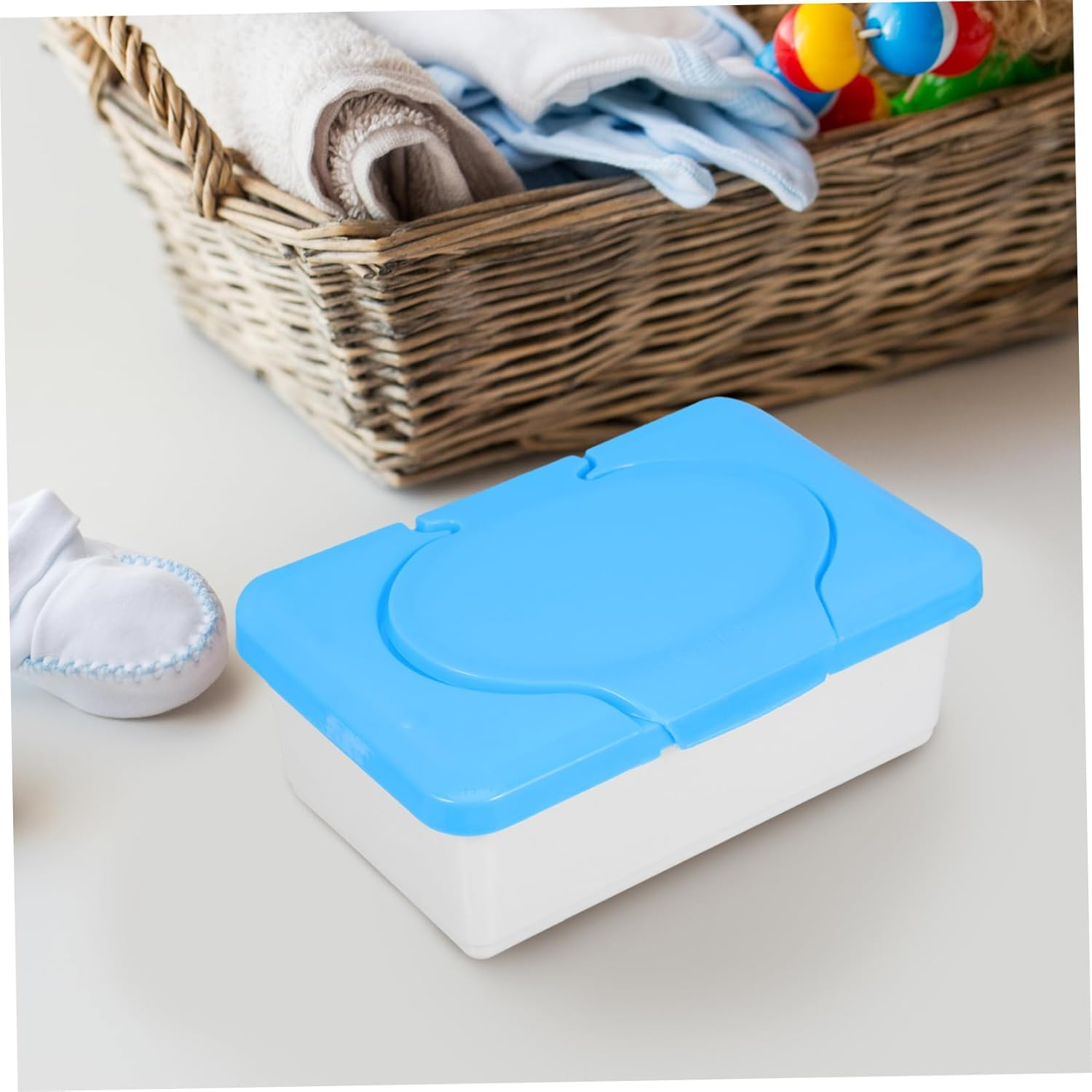 2Pcs Cleansing Towel Box Wipes Holder Dustproof Lid Convenient Dispenser for Home Bathroom Nursery Organizer image number 3