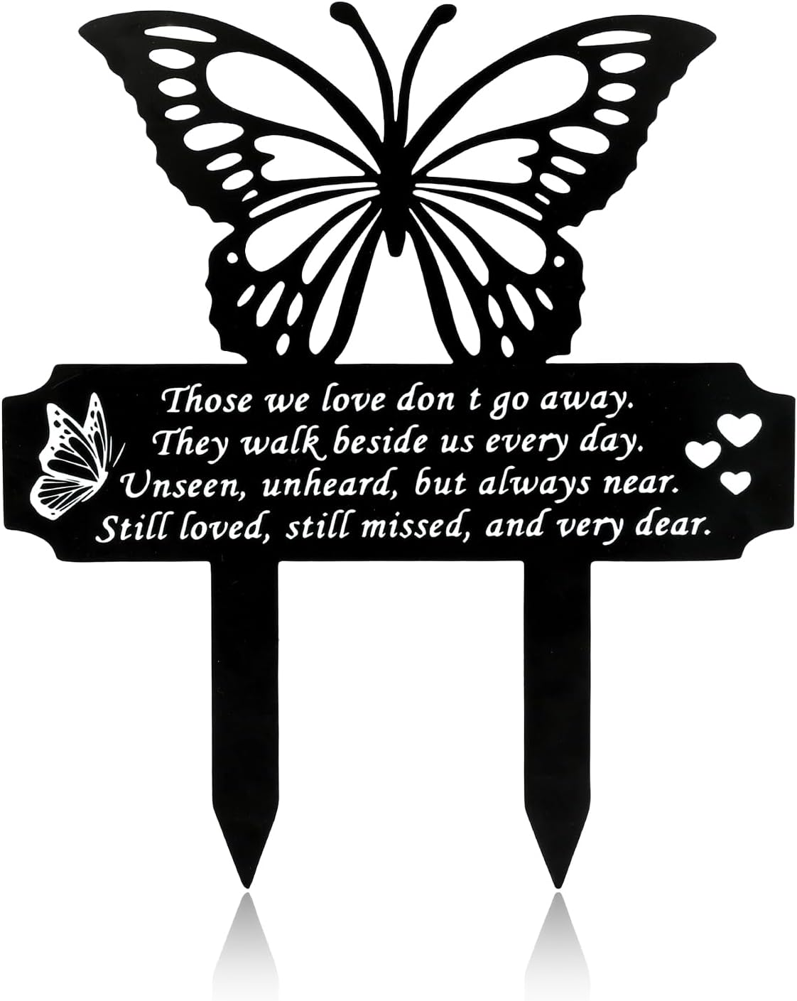 Butterfly Grave Decorations, Mental Butterfly Memorial Stakes Double-Side Memorial Signs for Cemetery Grave Cemetery Decorations for Family Mom Dad Grandparents