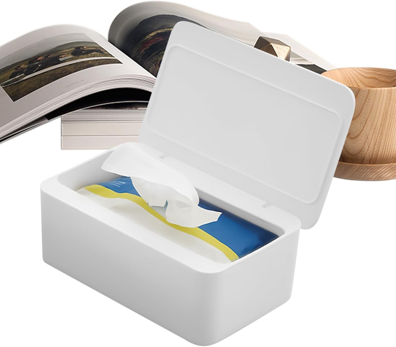 Wet Wipes Container | Baby Wipe Holder - Reusable Tissue Paper Storage Case for Desk, Restaurant, Living Room, Toilet, Nursery, Bathroom, Bedroom, Counter, Home