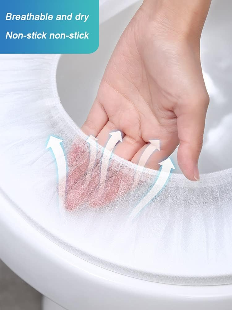 20 Pack Toilet Seat Cover Plastic Waterproof Potty Seat Covers Non Slip Individually Wrapped for Kids Travel Potty Training Nonslip Toilet Covers Disposable for Travel and Public Restrooms&hellip; image number 5