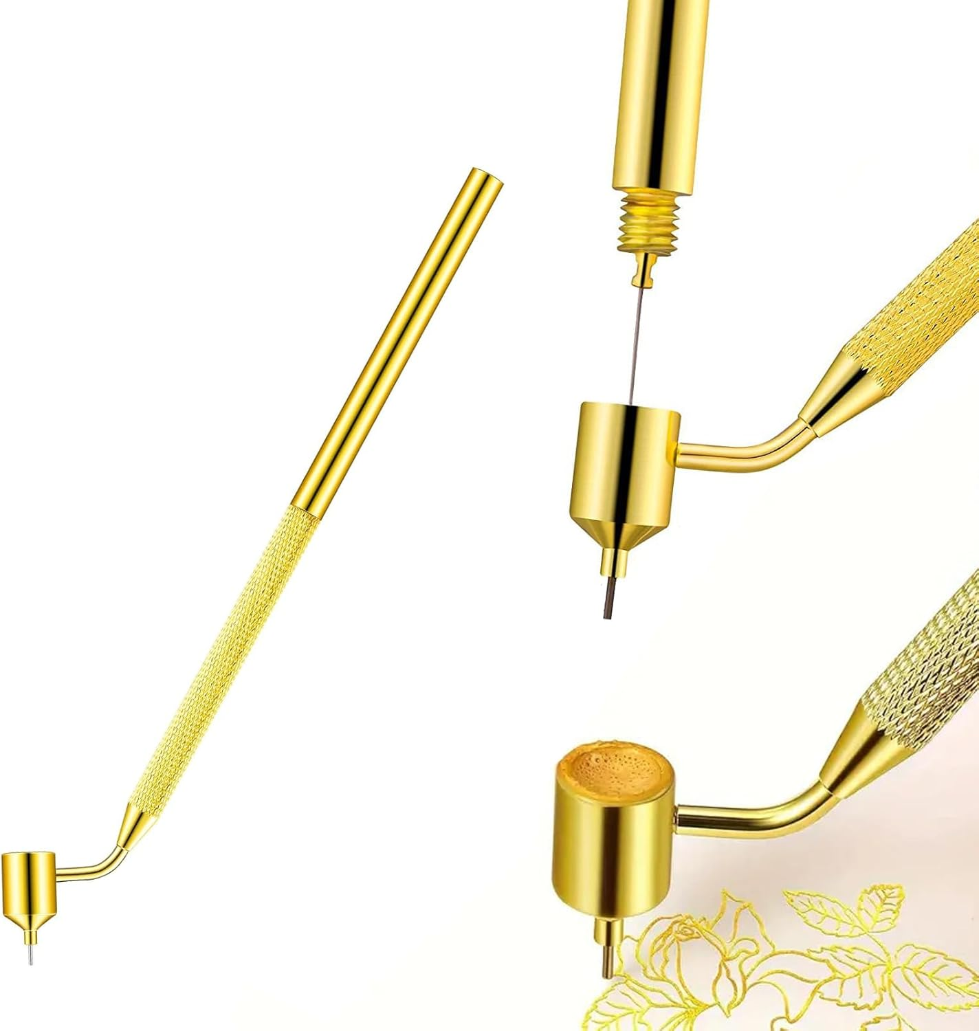 100Pcs Touch up Paint Brushes Repair Pen 0.5 Mm Gold Writer Paint Applicator Pen Detailing Fluid Writer Pen Disposable Micro Applicators for Rock Chips and Scratch Repair image number 2