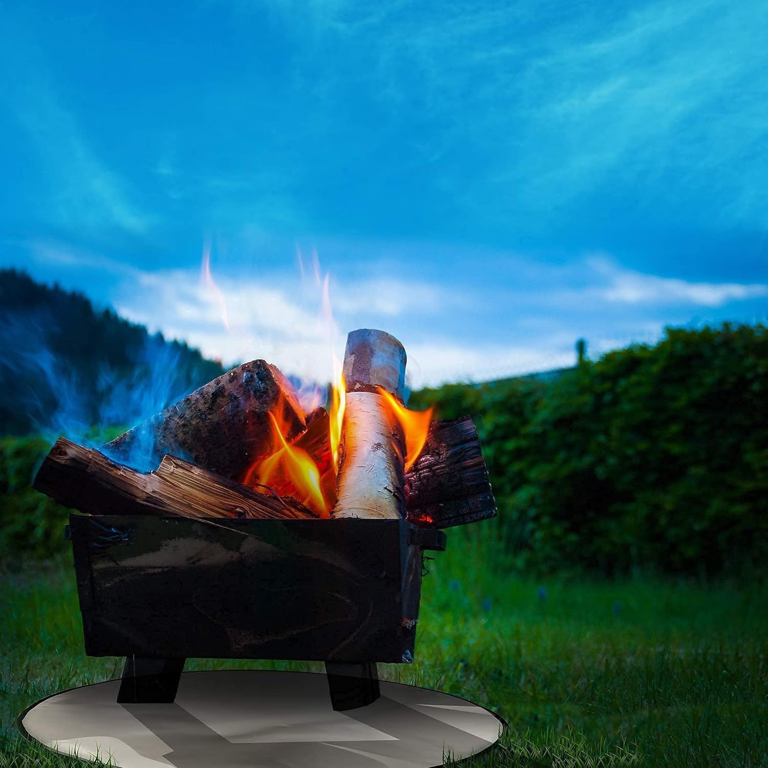 Fire Pit Mat - round Fireproof Mat for under Fire Pit - Easy to Clean Heat Resistant Undergrill Mats for Outdoor Grill - Heat Shield Rug Great as a Grill Mat, Smoker Pad, on Patio (36 In) image number 6