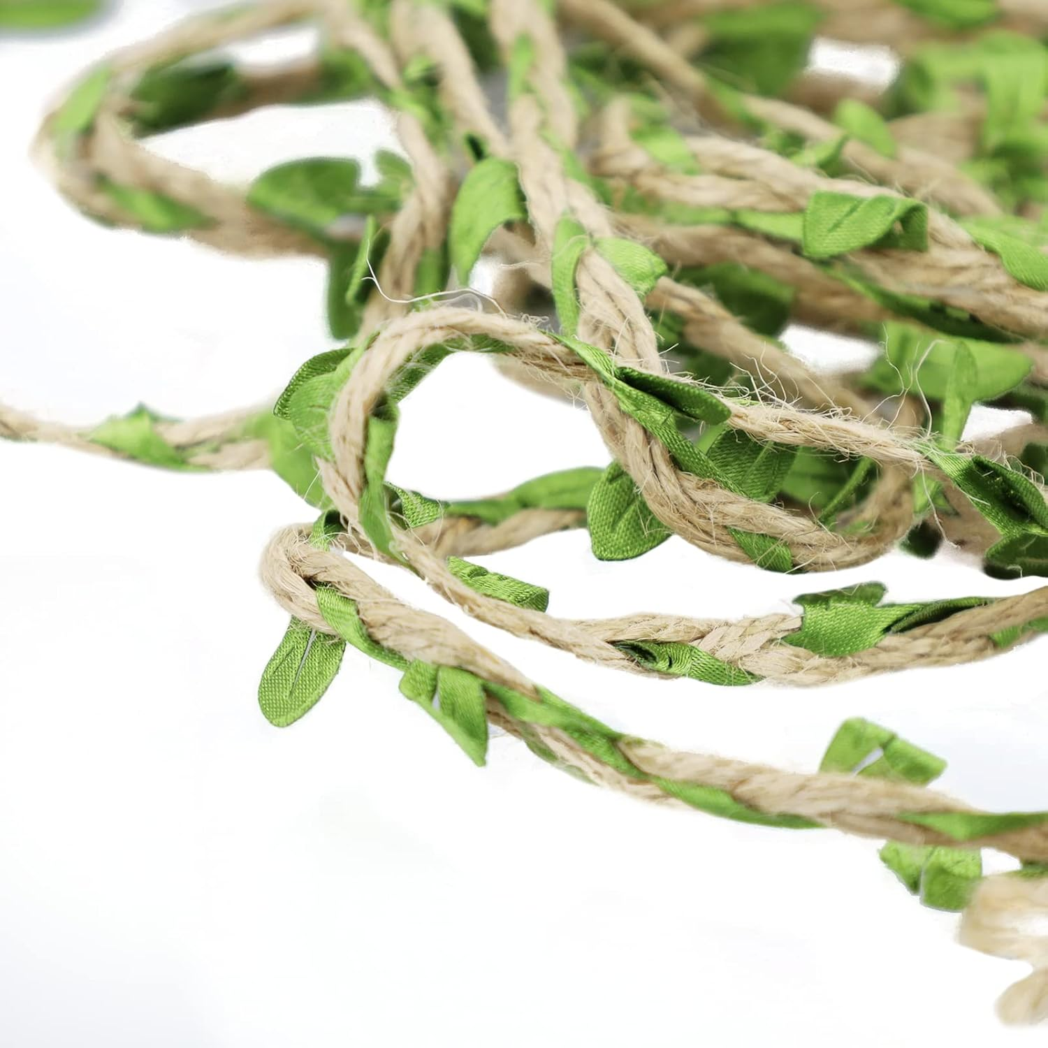 Green Leaves Jute Twine String - Natural Jute Twine Leaf Rope 5M Wedding Party Favor Home Garden Decoration image number 4