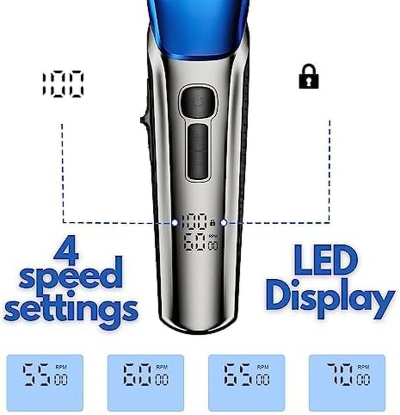 Barberboss Hair Clipper and Beard Trimmer for Men - 4 Speed Levels, Ceramic Blades, 8 Guide Combs, LED Indicator, USB Rechargeable, Waterproof image number 2