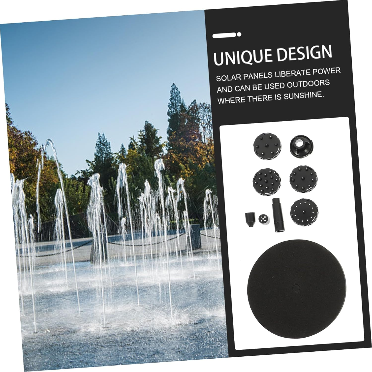 Household Solar Fountain Pump for Garden Ponds Solar Powered Water Pump with Plastic and Stainless Steel Small Floating Outdoor Landscape Fountain Kit Water Feature image number 6