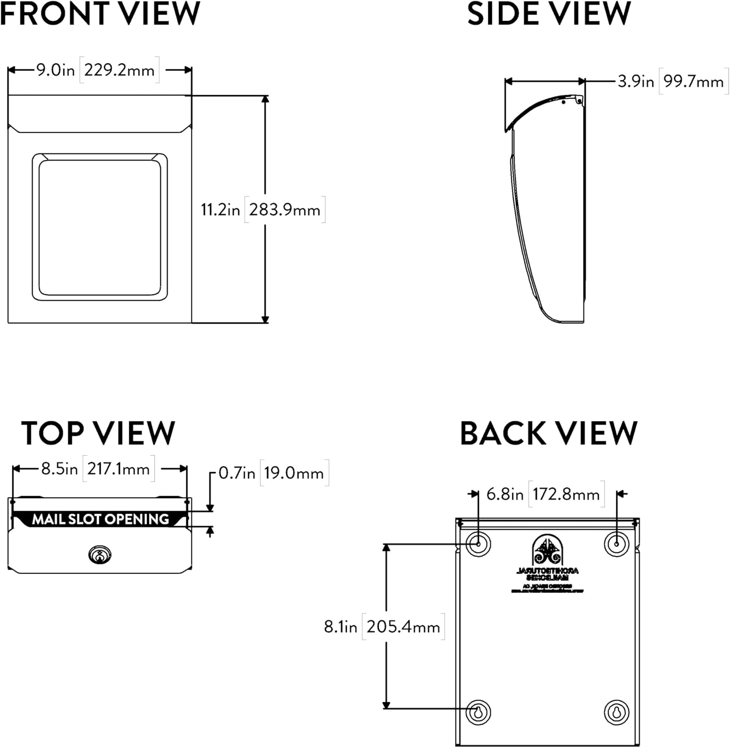 Architectural Mailboxes Aspen Galvanized Steel, Locking, Wall Mount Mailbox, 2594W-10, White, Small Capacity image number 2