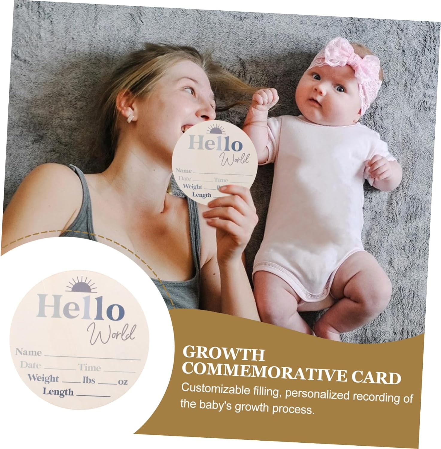 Wood Milestone Discs Growth Commemorative Card Newborn Announcement Sign Monthly Achievements Shower Decorations image number 5