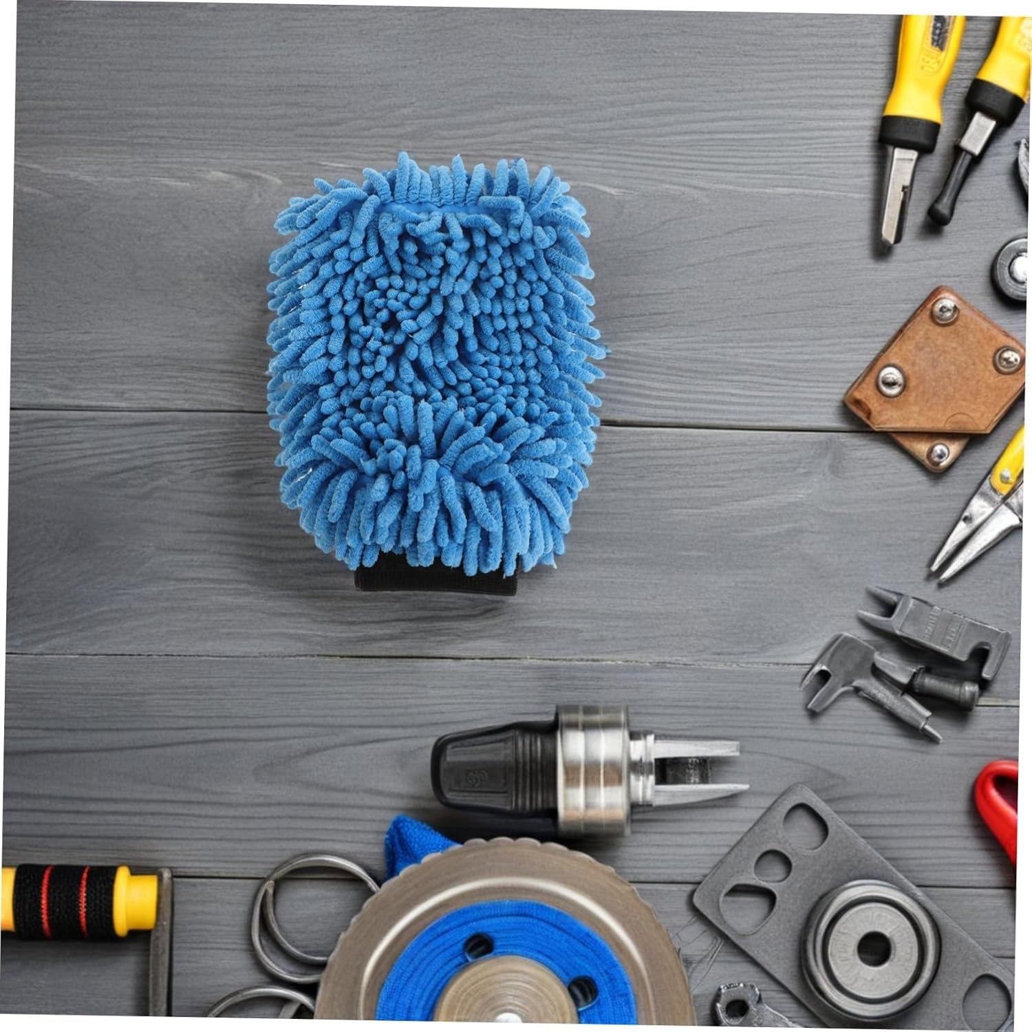 NESTINGHO 4Pcs Automotive Wash Mitts Soft Microfiber Chenille Car Cleaning Gloves with Thick Sponge Core Highly Absorbent and Ergonomic for Cars Trucks Boats Detailing image number 4