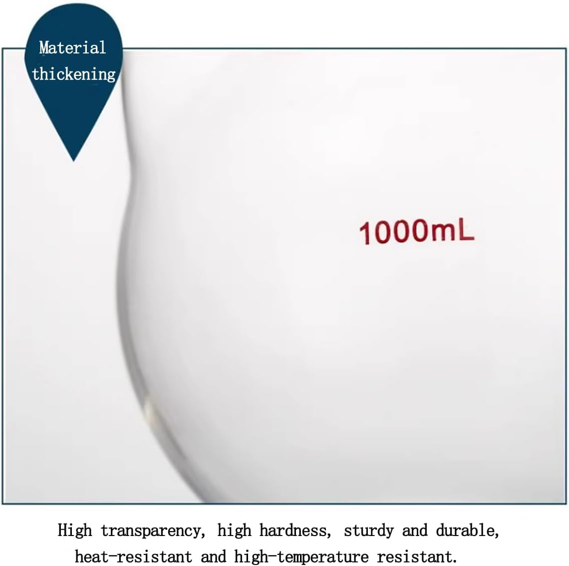 Three Necks round Bottom Flask Heavy Wall Borosilicate Glass Lab 3 Neck round Bottom Boiling Flask Multi Neck Distillation Apparatus Organic Chemistry Lab Glassware (2000Ml) image number 5