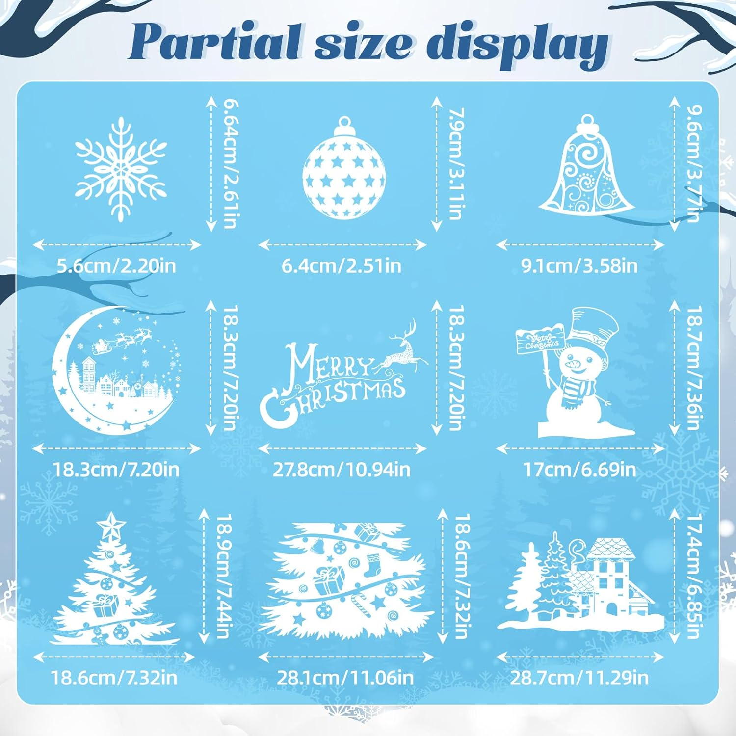 Christmas Decoration Window Stickers Christmas Large Self-Adhesive 202 Winter Window Stickers Christmas Window Decoration Christmas Window Pictures Window Stickers Christmas image number 3