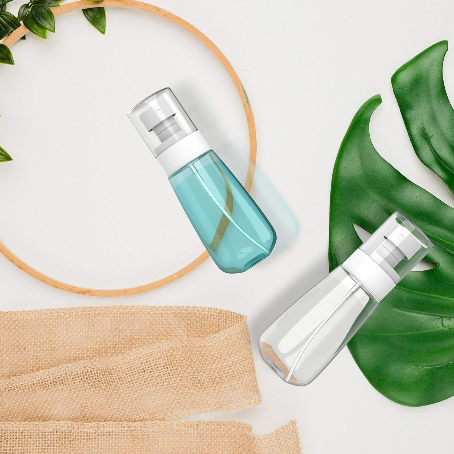 Pack of 2 Leak-Proof Travel Spray Bottles, Small Size 60Ml, Fine Mist Spray Bottle for Hair and Face - Mini, Portable and Refillable image number 3