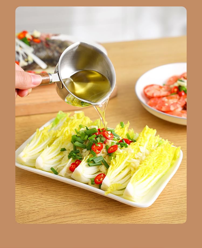 Mini Milk Warmer Pot,Butter Warmer Pot Coffee Pot Milk Pan Sauce Pan Stainless Steel Small Milk Saucepan with Wood Handle,Small Pots for Soup/Chocolate/Tea/Coffee Warming,1Pcs (Silvery, 120Ml) image number 6