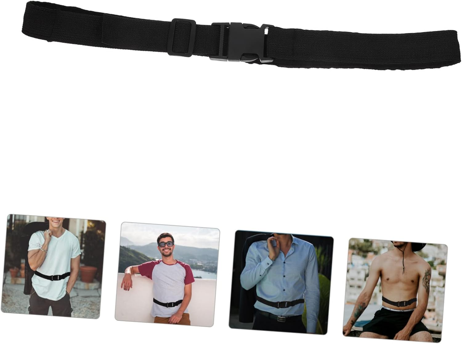 KICHOUSE Invisible Safety Belt Money Bag 120Cm Black Sports Running Waist Wallet Portable Travel Outdoor Fanny Pack with Hidden Pocket for Secure Storage image number 6