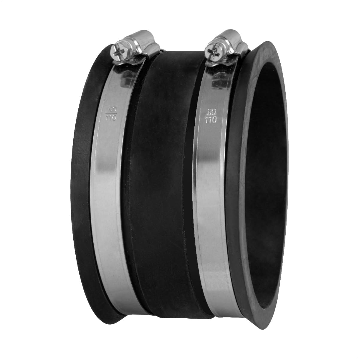 POWERTEC 70149 4 Inch Dust Control Flex Cuff with Steel Hose Clamps, Hose Connector Rubber Cuff Coupler for Woodworking Dust Collection Fittings, Dust Collector Accessories & Machinery, 1 Pack