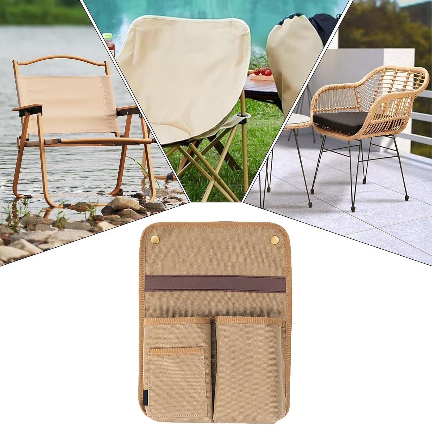 Chair Pockets - Compact Gear Organizer with Side Pouch Attachment, Easy Access Design and Sturdy Build | Utility Solution for Wheelchair Users, Remote Control Storage, Drink Placement, Garden Tools image number 1