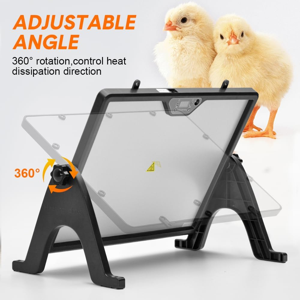 ALSTON Chick Warmer Pet Warmer 220V Dual-Sided Electric Remote Hangable Heating Plate Angle and Temperature Adjustable Chicken Brooder for Poultry Heating image number 3
