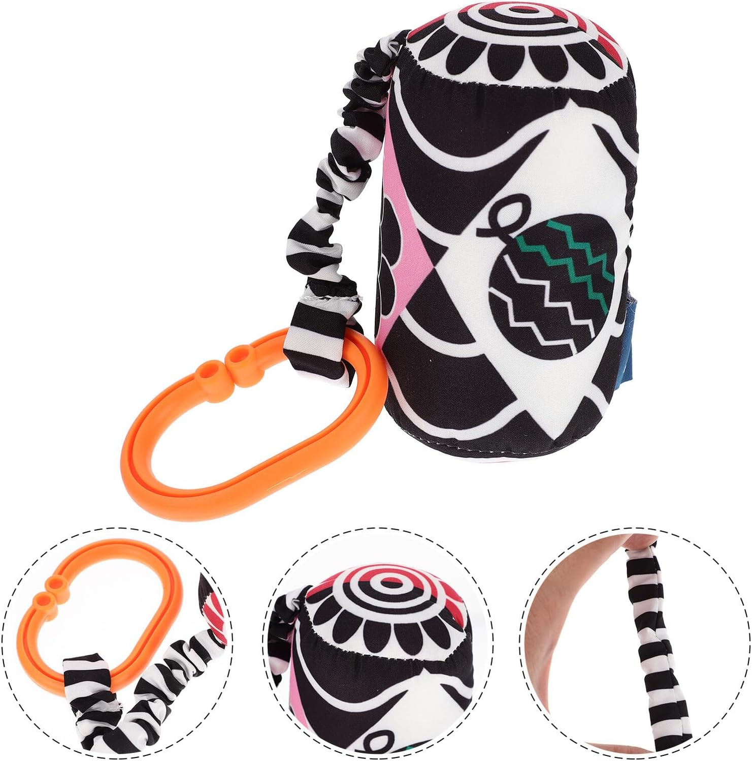 Didiseaon Geometric Shape Crib Hanging for Newborns Stroller Sensory Ring with Smooth Surface Color Shape Recognition Easy Grip for Development image number 5