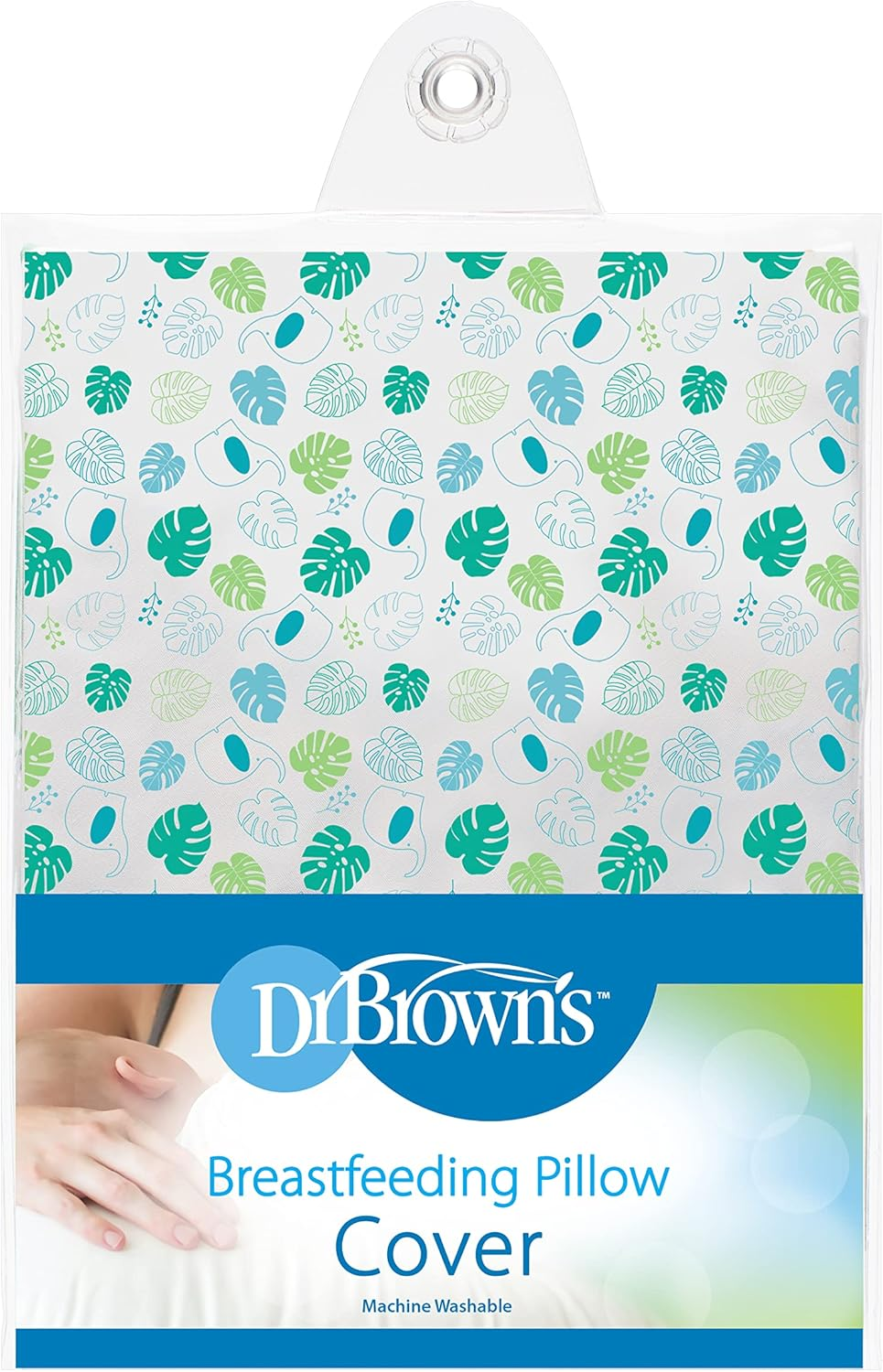 Dr. Brown'S Removable Cover for Breastfeeding Pillow for Nursing Mothers, Machine Washable, Cotton Blend, Green