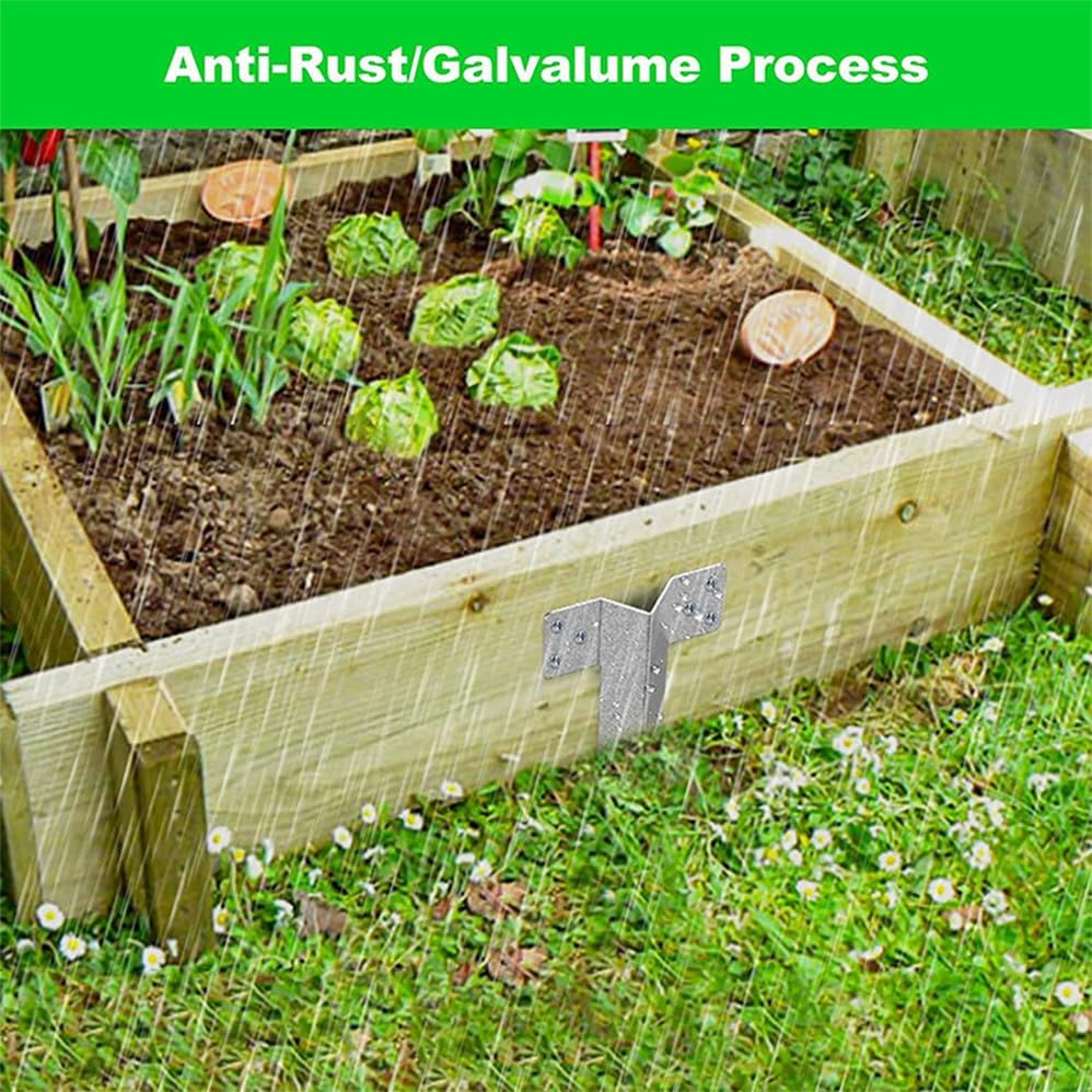 10 Pcs Railway Sleeper Bracket,Metal Stake Heavy Duty,Fence Post Repair Anchors Ground Spikes, Metal Stake for Ground,Raised Garden Bed,Wooden Garden Edging Border,Driveway,Path Edging image number 3