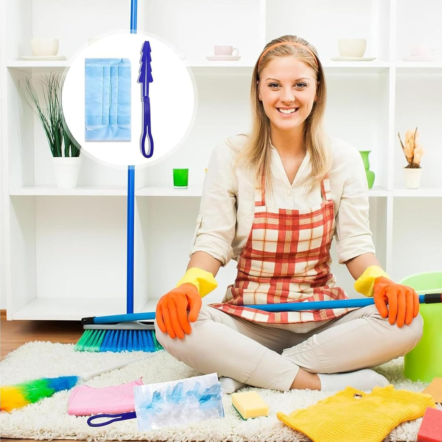 Pack of 20 Dust Magnet Refill Pack, 1 Duster, Floor Mop, Duster, Compatible with Dusters, Holds 3X More Dust & Hair and Closes Them image number 6