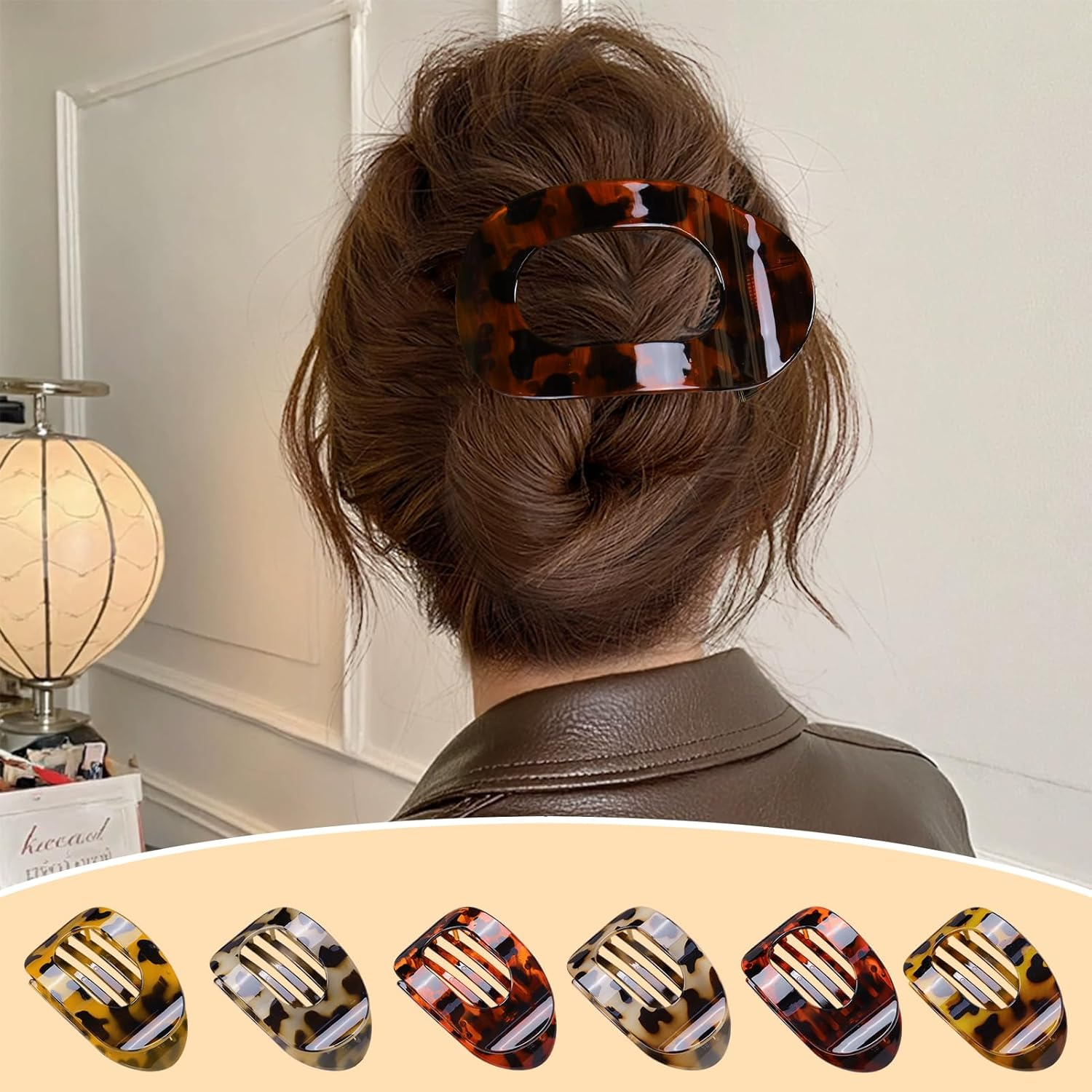 Moerstar Pack of 6 Women'S Hair Clips, Large Simple Elegant Non-Slip Flat Claw Clip Strong Hold Hair Clips for Thick Thin Fine Hair Women Girls (Style 3) image number 1