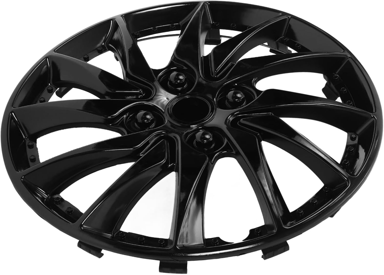 ULTECHNOVO 14 Inch Car Wheel Case Hubcap - Car Wheel Trims Case Hub Cover Hubcaps Manhole for Protection Hub Caps (Silver Black)