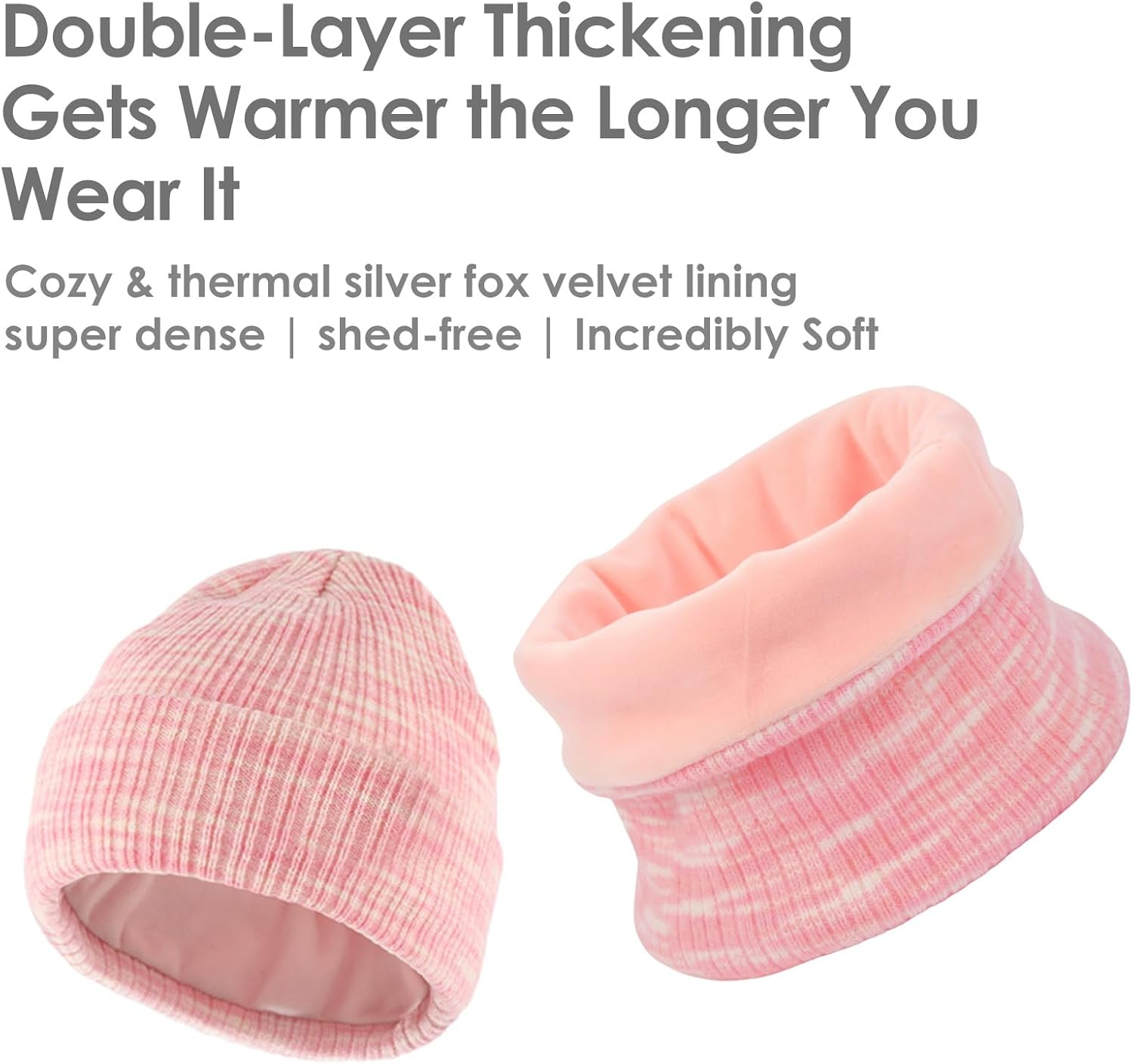 LOKZEER Kids Winter Hat Gloves Scarf Set: Warm Fleece Lined Beanie Hat Knit Gloves & Neck Warmer for Boys and Girls Ages 5-10 Children image number 1