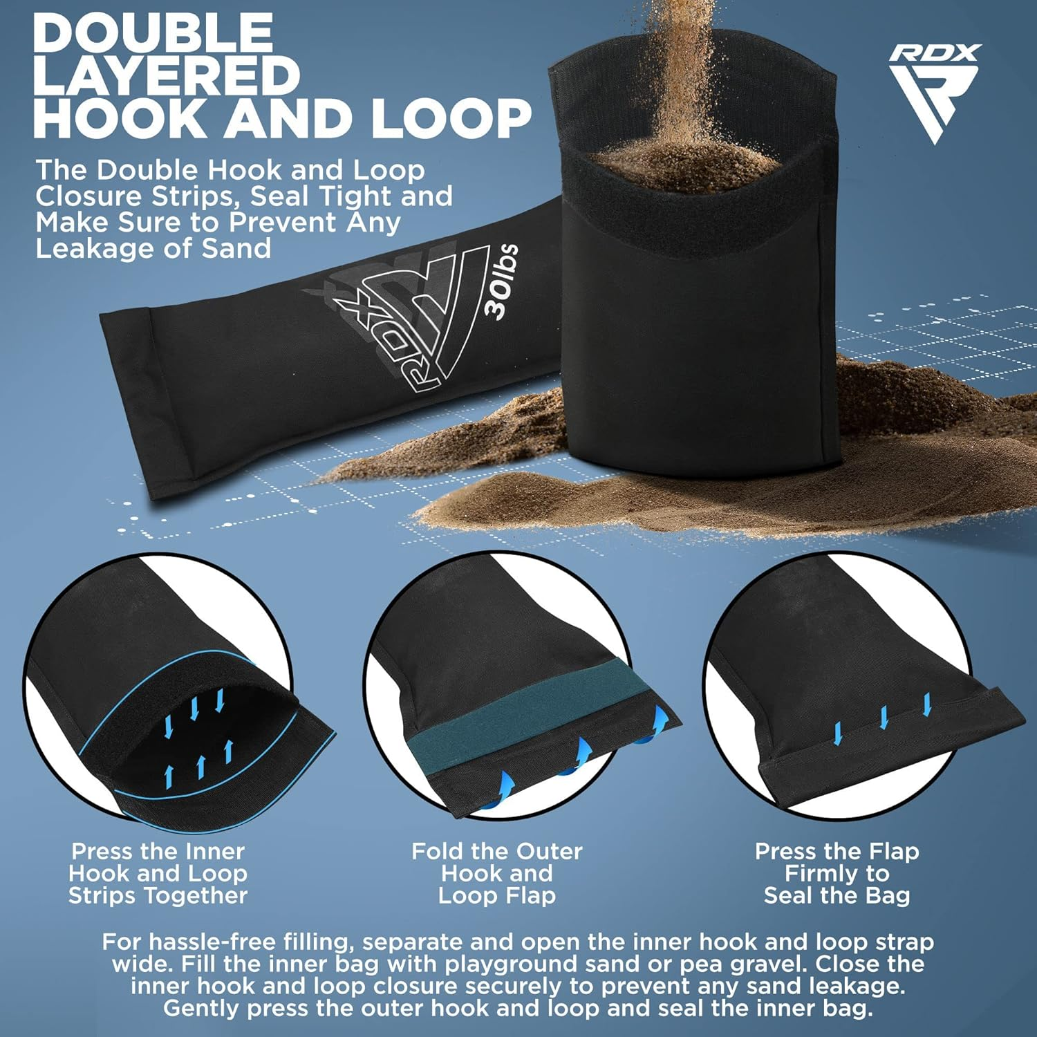 RDX Sandbag for Fitness Weights Training, Power Bags with Handles, 2-90 LB Adjustable Weighted Slam Bag for Strength Powerlifting Running Heavy Workout Home Gym Exercises Sold as UNFILLED image number 2